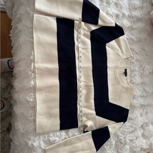 J. Crew Cream and Navy Sweater